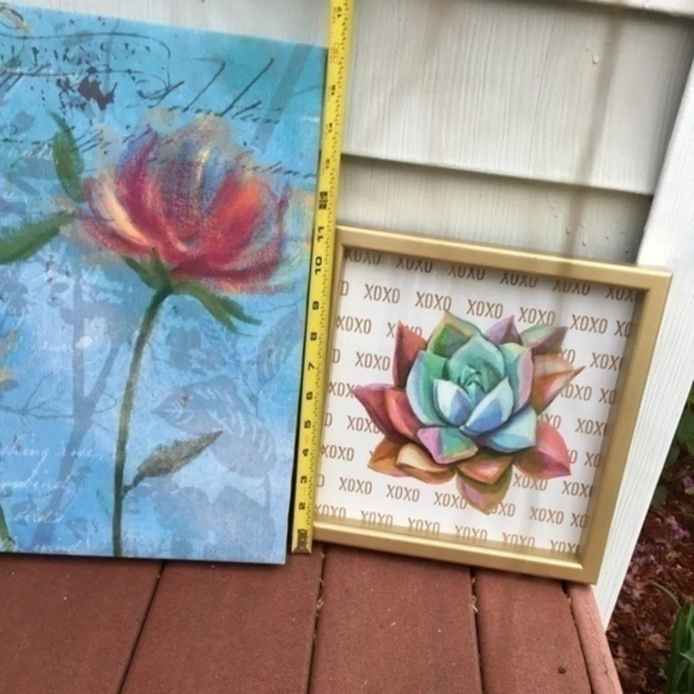 Wall art Bundle set of two peaceful blue and pink art